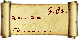 Gyaraki Csaba névjegykártya